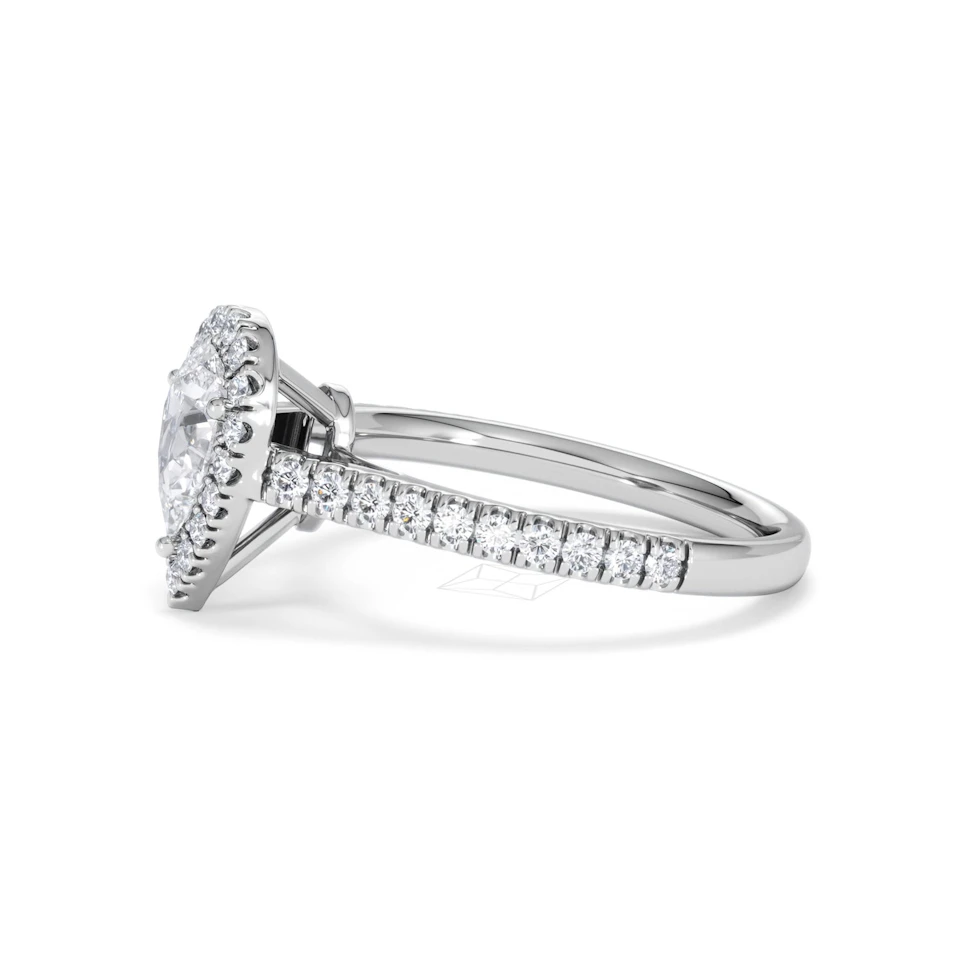Diana GIA Diamond Pear Halo Engagement Ring Platinum 1.35ct G/SI2