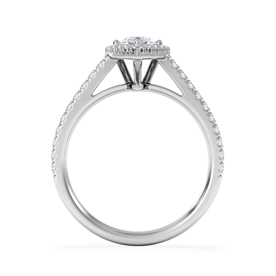 Diana GIA Diamond Pear Halo Engagement Ring Platinum 1.35ct G/SI2
