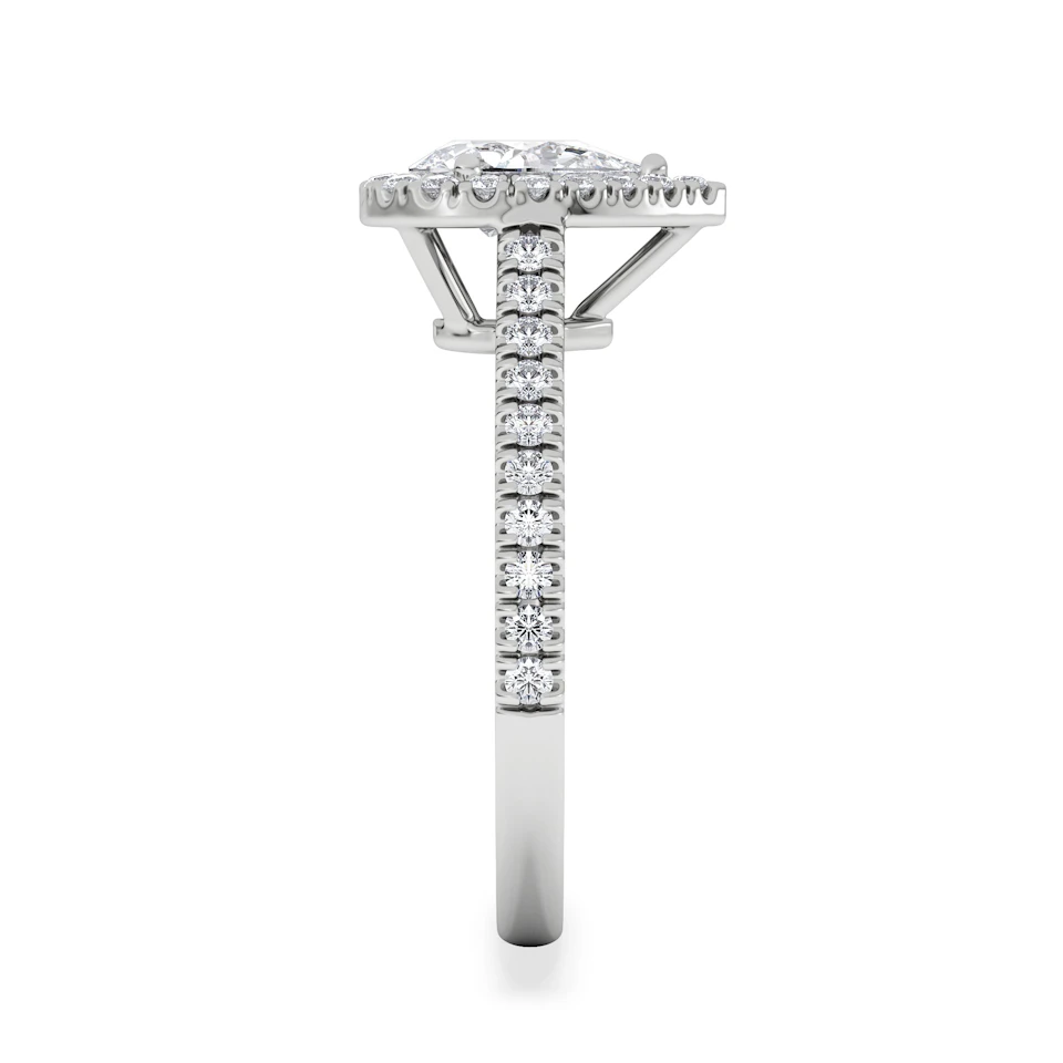Diana GIA Diamond Pear Halo Engagement Ring Platinum 1.35ct G/SI2