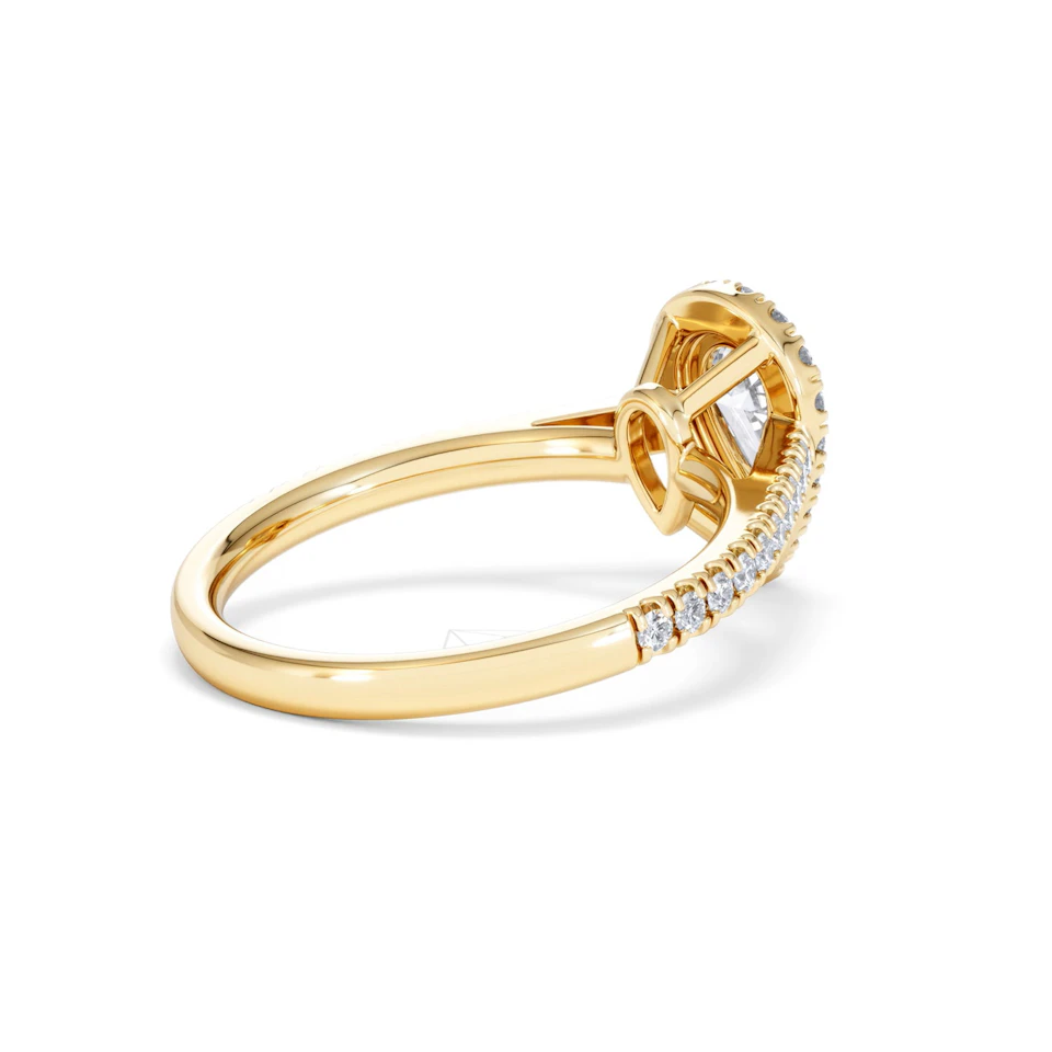 Diana GIA Diamond Pear Halo Engagement Ring in 18K Gold 1.35ct G/SI2