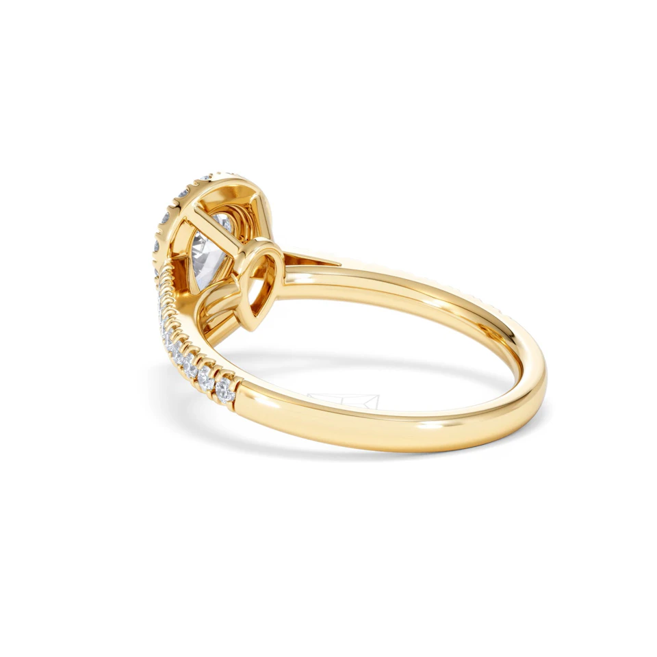Diana GIA Diamond Pear Halo Engagement Ring in 18K Gold 1.35ct G/SI2