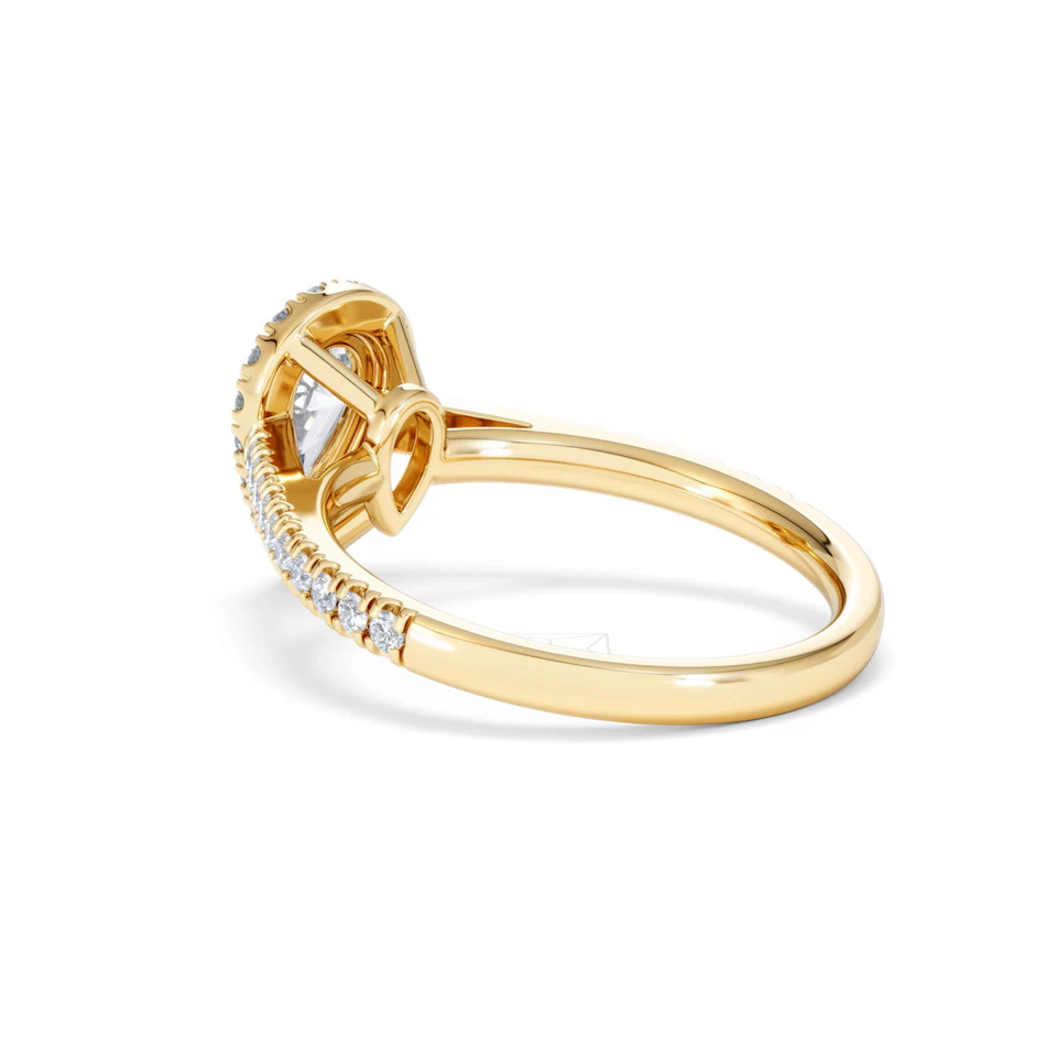 Diana GIA Diamond Pear Halo Engagement Ring in 18K Gold 1.35ct G/SI2