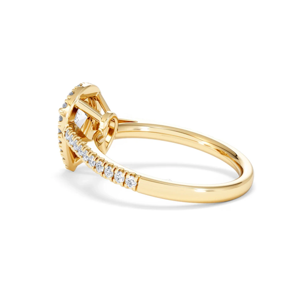 Diana GIA Diamond Pear Halo Engagement Ring in 18K Gold 1.35ct G/SI2