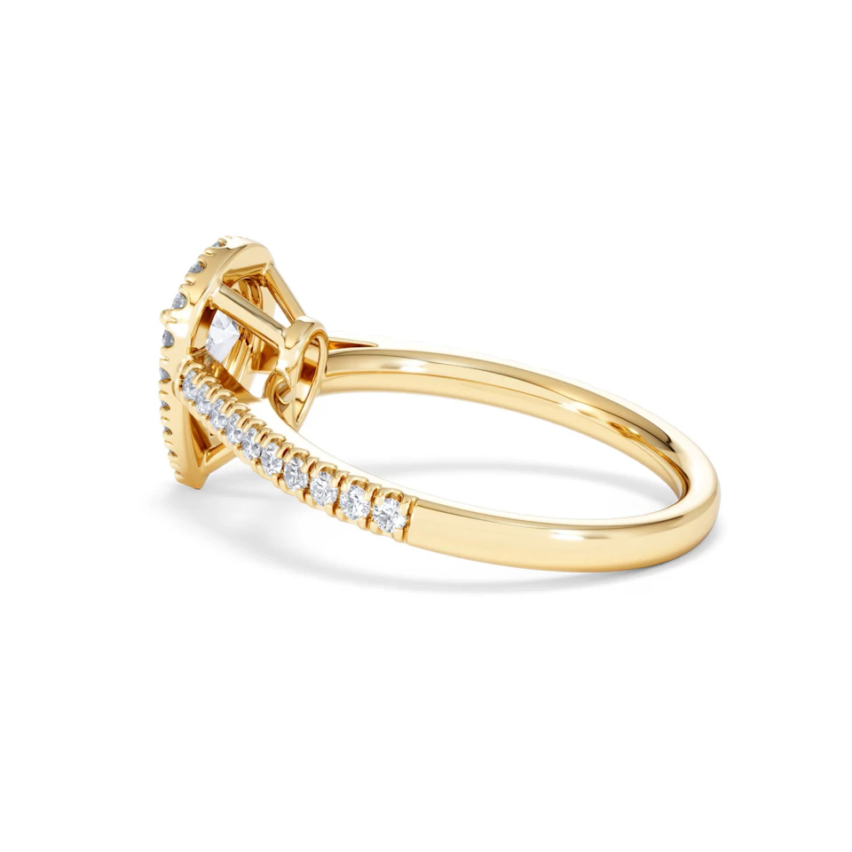 Diana GIA Diamond Pear Halo Engagement Ring in 18K Gold 1.35ct G/SI2