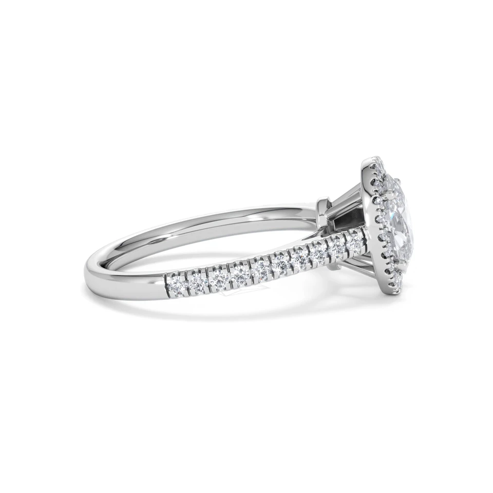 Georgina Lab Oval Diamond Halo Engagement Ring Platinum 1.55ct F/VS1