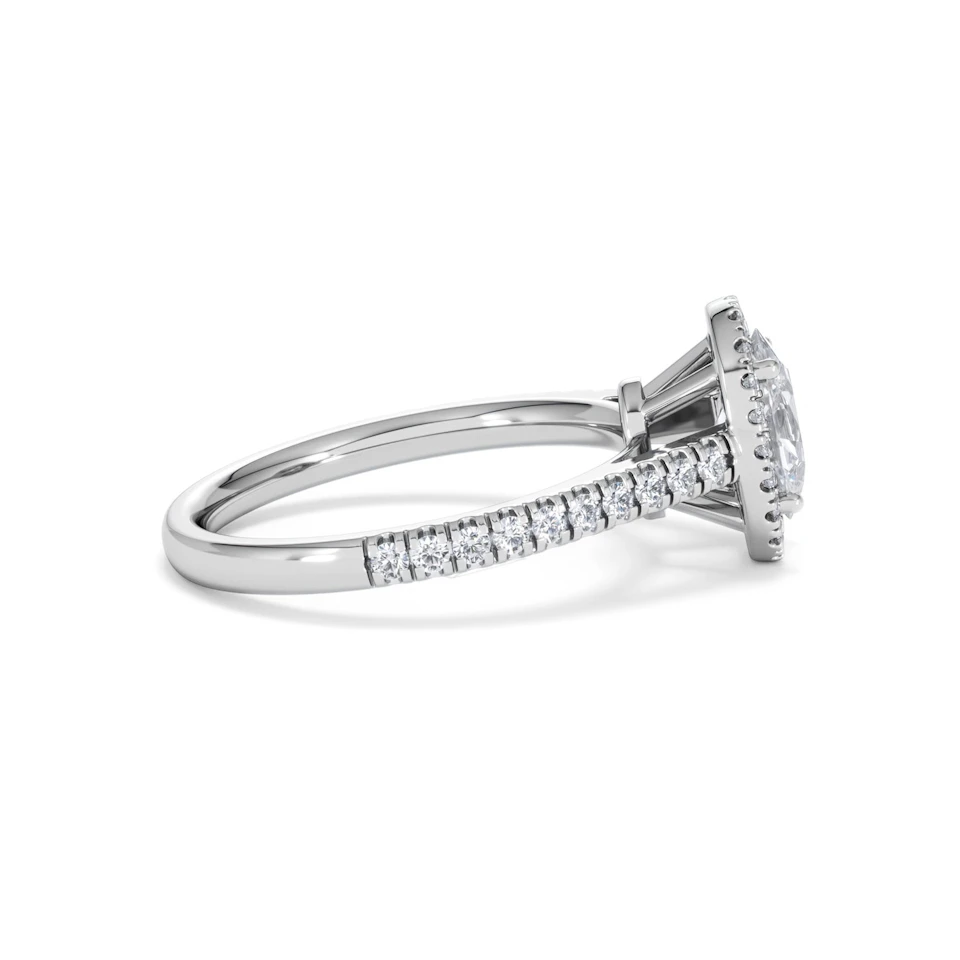 Georgina Lab Oval Diamond Halo Engagement Ring Platinum 1.55ct F/VS1