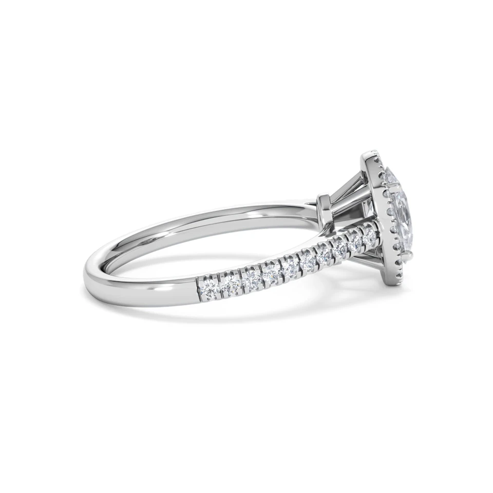 Georgina Lab Oval Diamond Halo Engagement Ring Platinum 1.55ct F/VS1