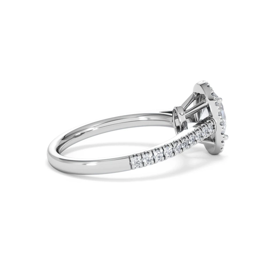 Georgina Lab Oval Diamond Halo Engagement Ring Platinum 1.55ct F/VS1