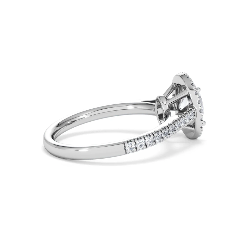 Georgina Lab Oval Diamond Halo Engagement Ring Platinum 1.55ct F/VS1