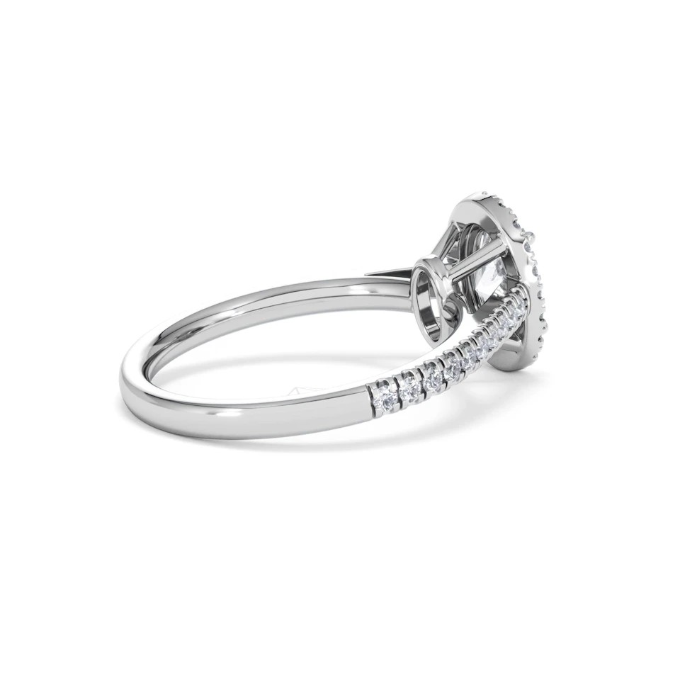 Georgina Lab Oval Diamond Halo Engagement Ring Platinum 1.55ct F/VS1