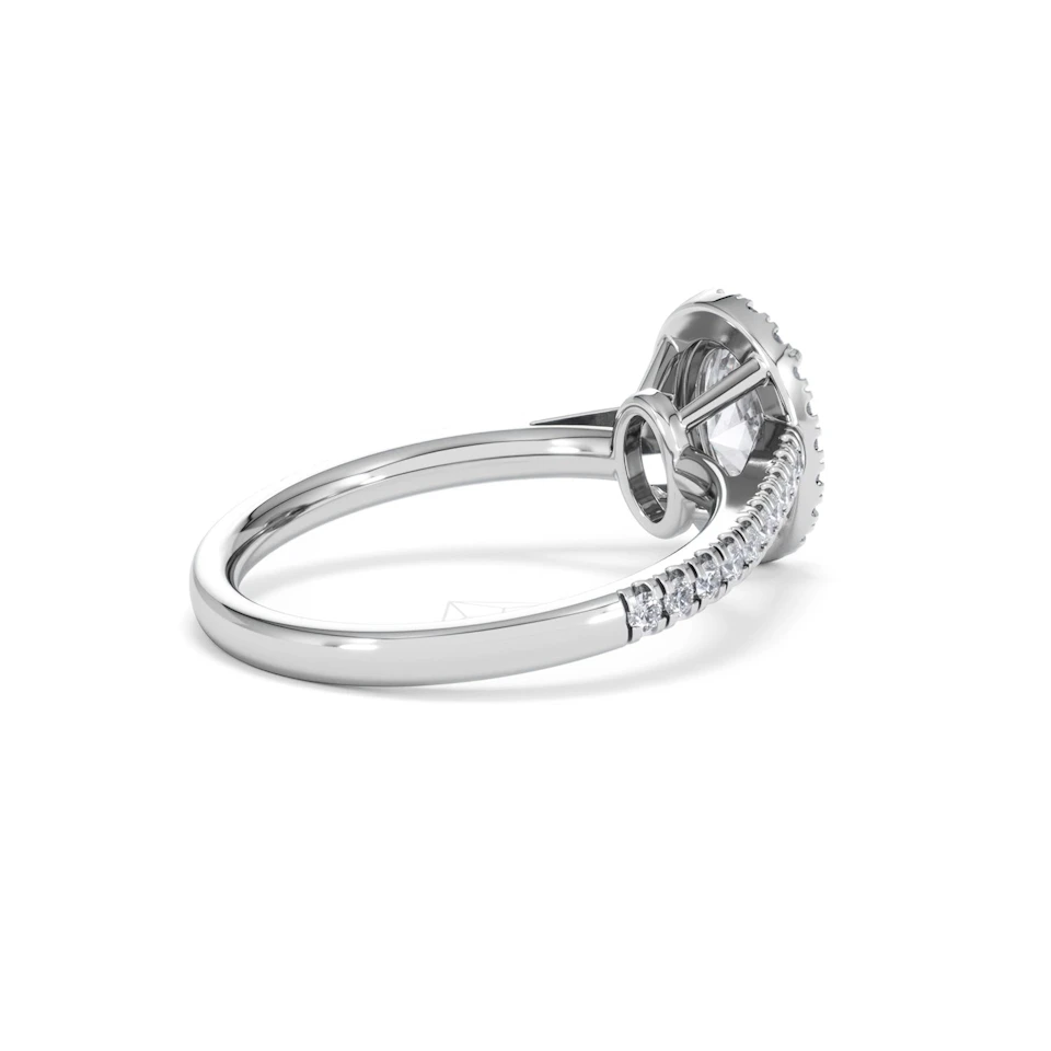 Georgina Lab Oval Diamond Halo Engagement Ring Platinum 1.55ct F/VS1