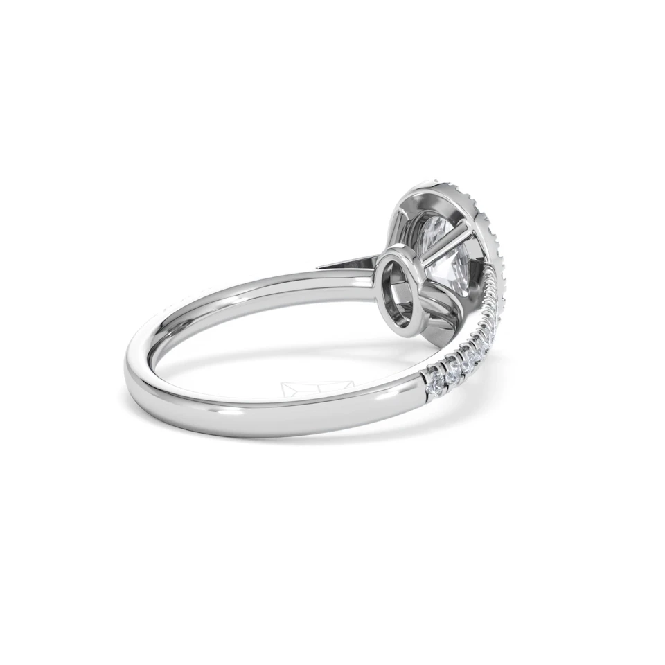 Georgina Lab Oval Diamond Halo Engagement Ring Platinum 1.55ct F/VS1