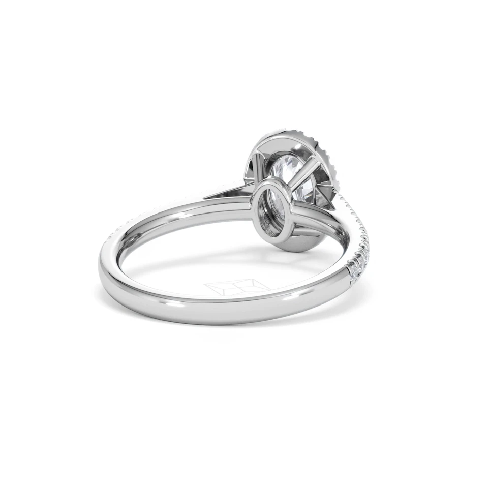 Georgina Lab Oval Diamond Halo Engagement Ring Platinum 1.55ct F/VS1