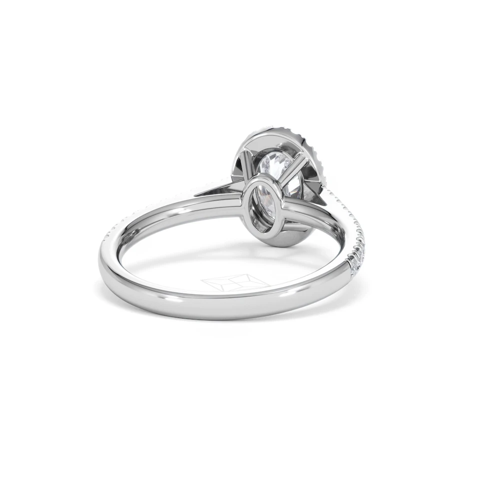 Georgina Lab Oval Diamond Halo Engagement Ring Platinum 1.55ct F/VS1
