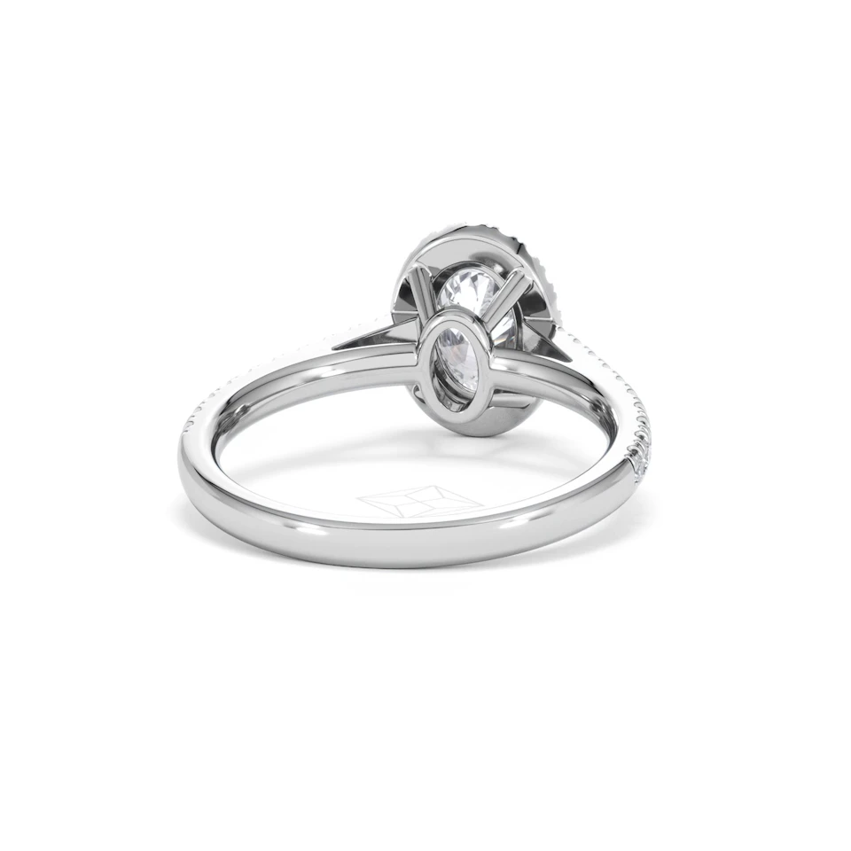 Georgina Lab Oval Diamond Halo Engagement Ring Platinum 1.55ct F/VS1