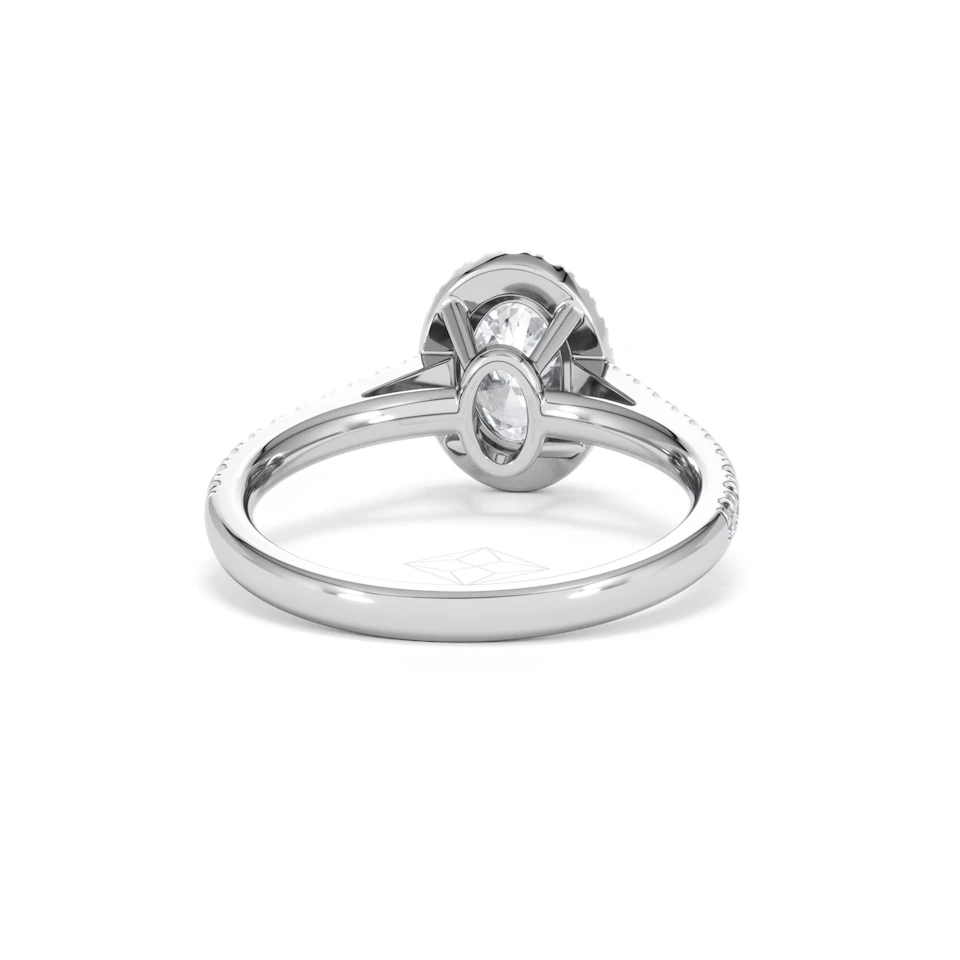 Georgina Lab Oval Diamond Halo Engagement Ring Platinum 1.55ct F/VS1