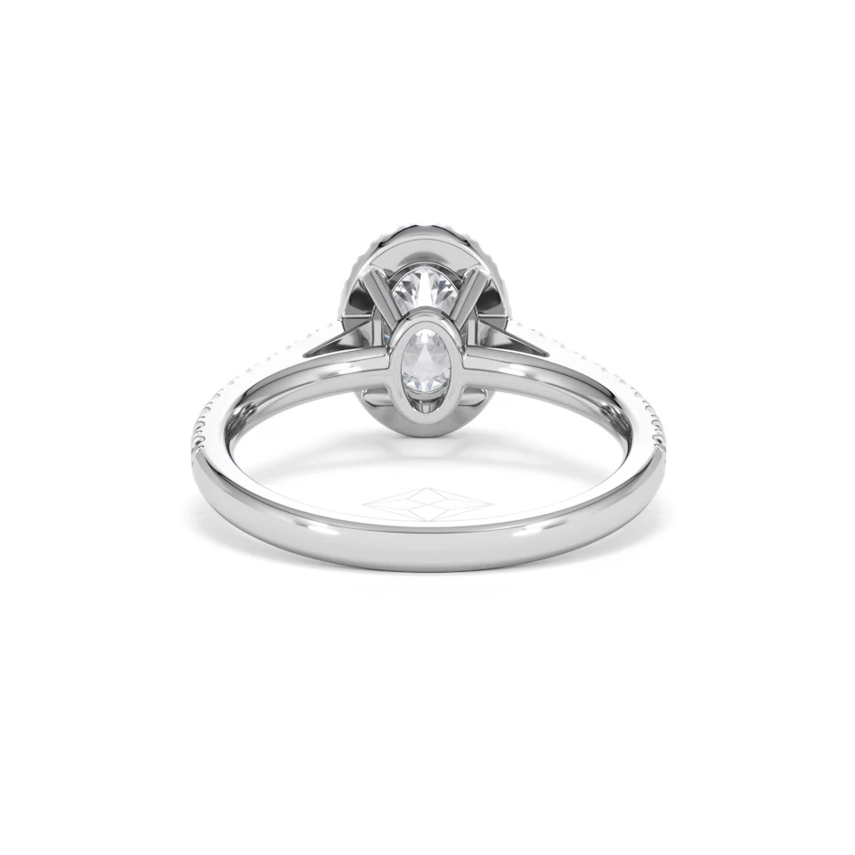 Georgina Lab Oval Diamond Halo Engagement Ring Platinum 1.55ct F/VS1