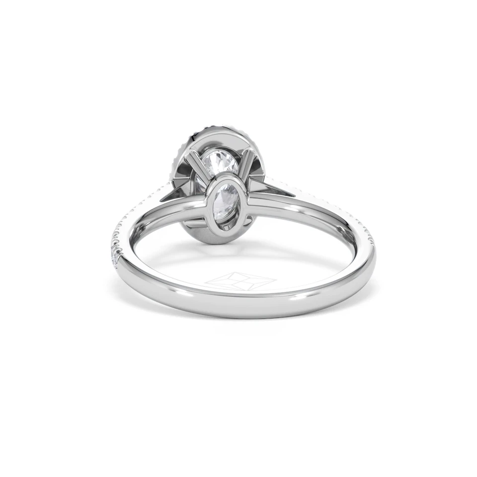 Georgina Lab Oval Diamond Halo Engagement Ring Platinum 1.55ct F/VS1