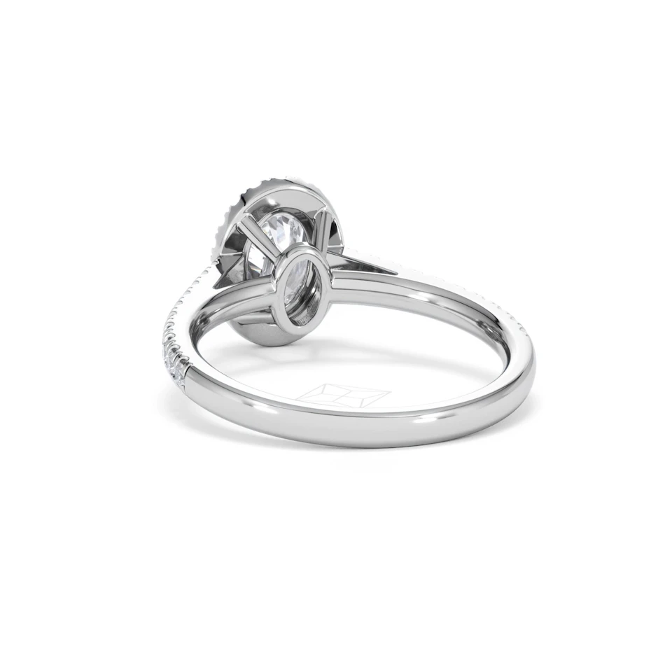 Georgina Lab Oval Diamond Halo Engagement Ring Platinum 1.55ct F/VS1