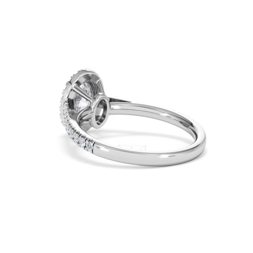 Georgina Lab Oval Diamond Halo Engagement Ring 18K White Gold 1.55ct F/VS1