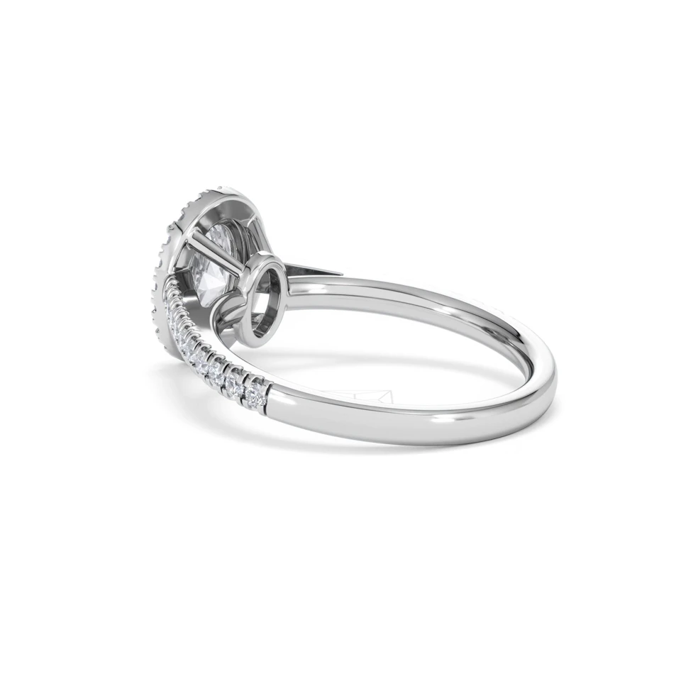 Georgina Lab Oval Diamond Halo Engagement Ring Platinum 1.55ct F/VS1