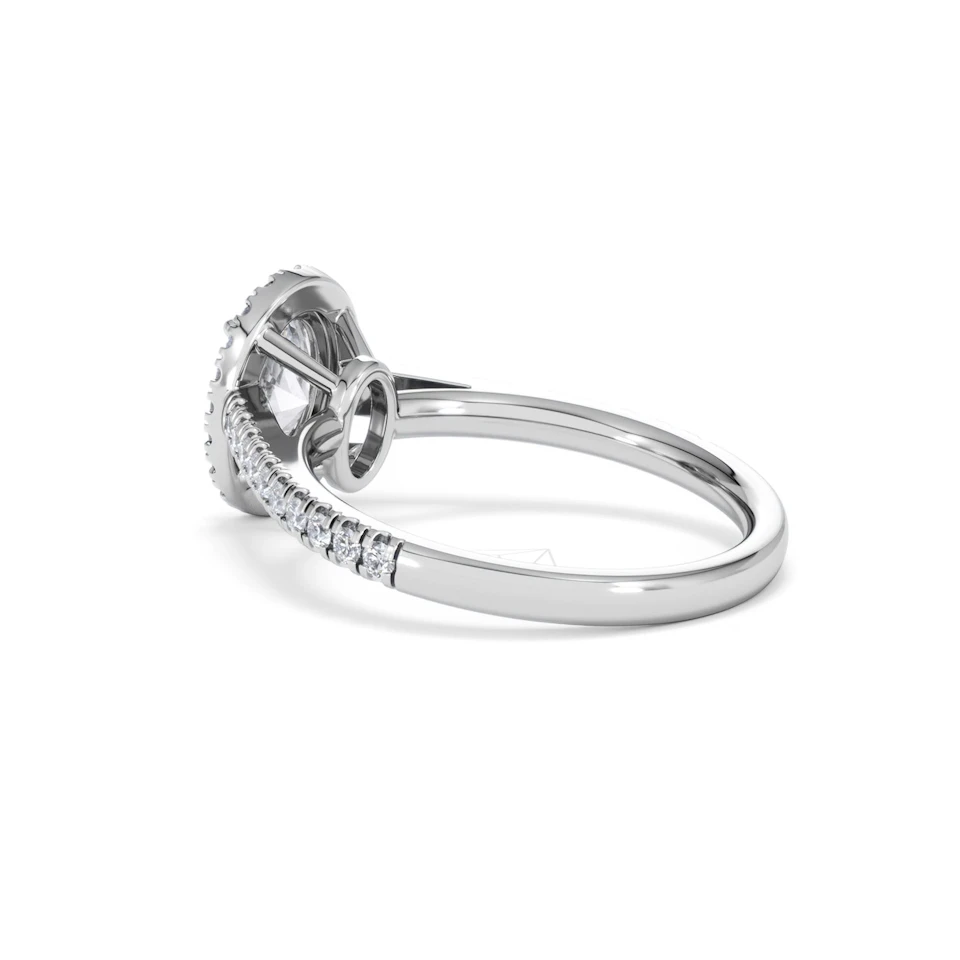 Georgina Lab Oval Diamond Halo Engagement Ring Platinum 1.55ct F/VS1