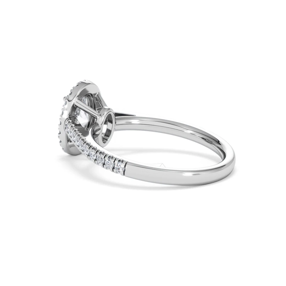 Georgina Lab Oval Diamond Halo Engagement Ring Platinum 1.55ct F/VS1