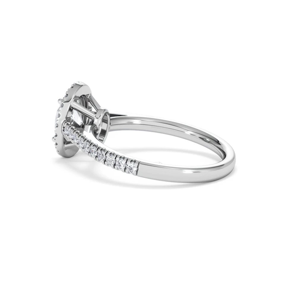 Georgina Lab Oval Diamond Halo Engagement Ring 18K White Gold 1.55ct F/VS1