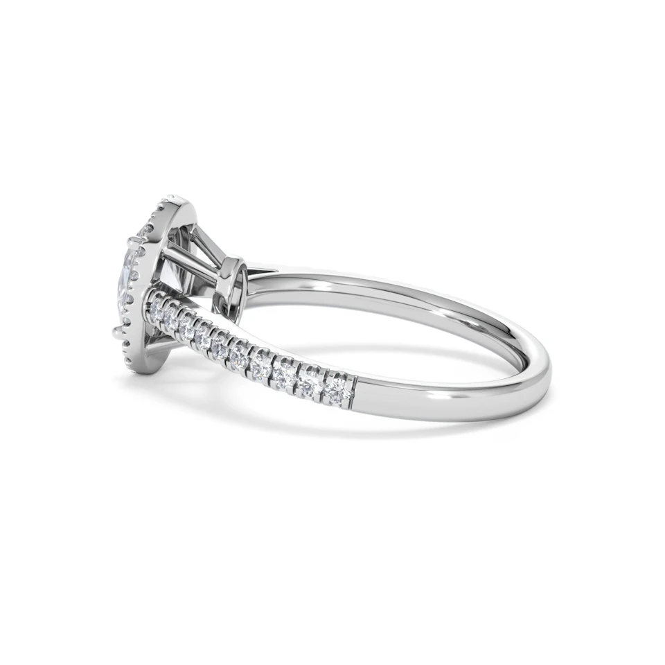 Georgina Lab Oval Diamond Halo Engagement Ring Platinum 1.55ct F/VS1