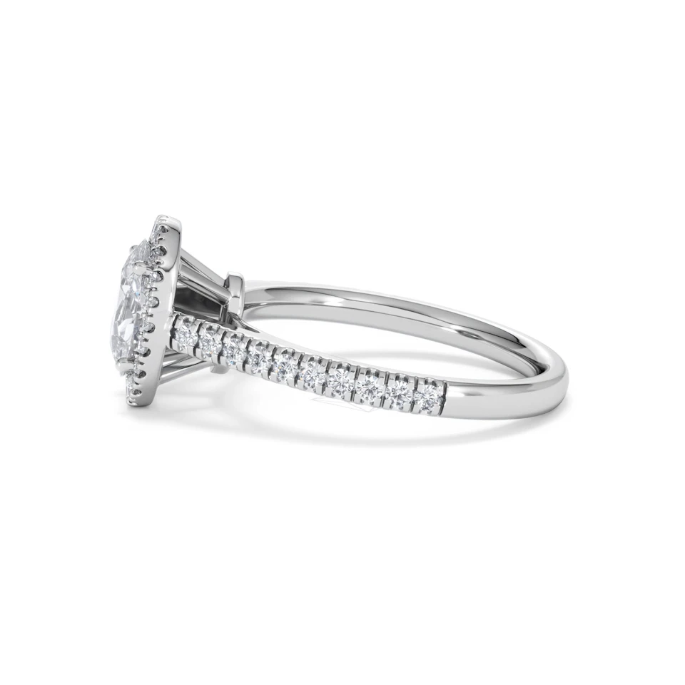 Georgina Lab Oval Diamond Halo Engagement Ring Platinum 1.55ct F/VS1