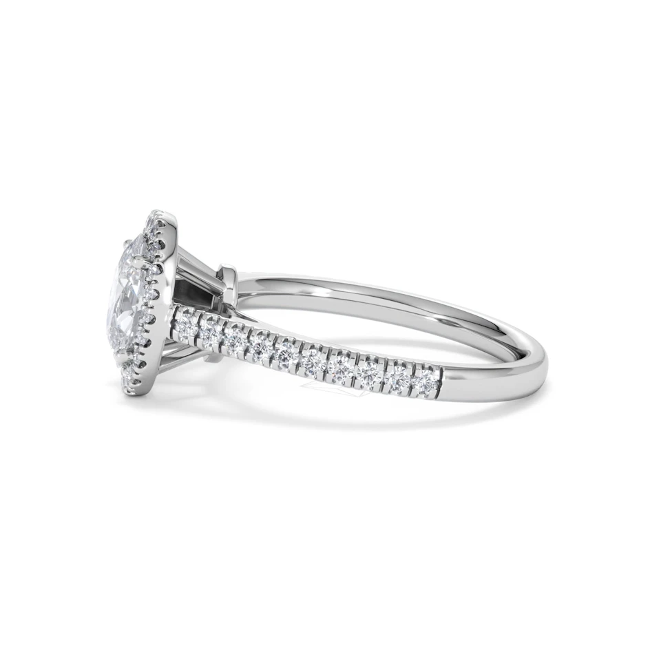 Georgina Lab Oval Diamond Halo Engagement Ring Platinum 1.55ct F/VS1