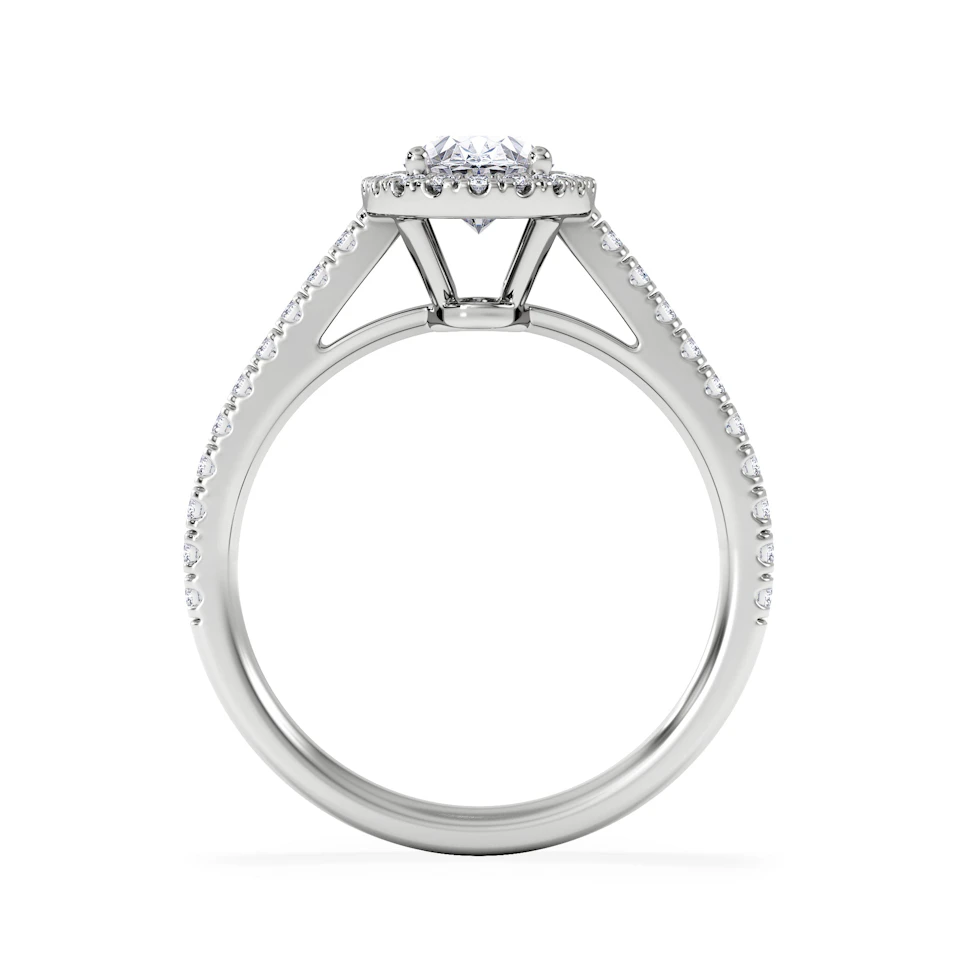 Georgina GIA Oval Diamond Halo Engagement Ring 18KW Gold 1.55ct G/VS1