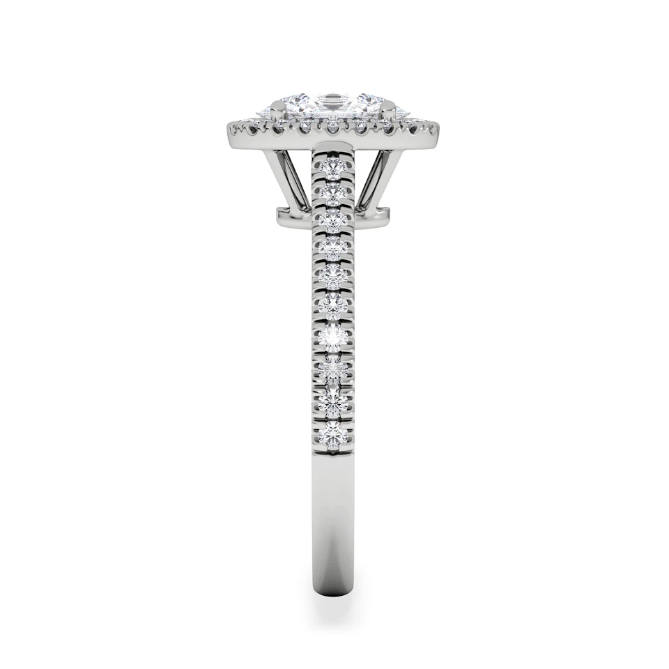 Georgina Lab Oval Diamond Halo Engagement Ring Platinum 1.55ct F/VS1