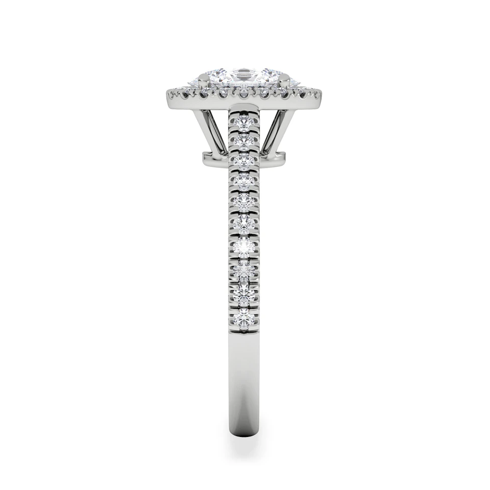 Georgina GIA Oval Diamond Halo Engagement Ring 18KW Gold 1.55ct G/VS1