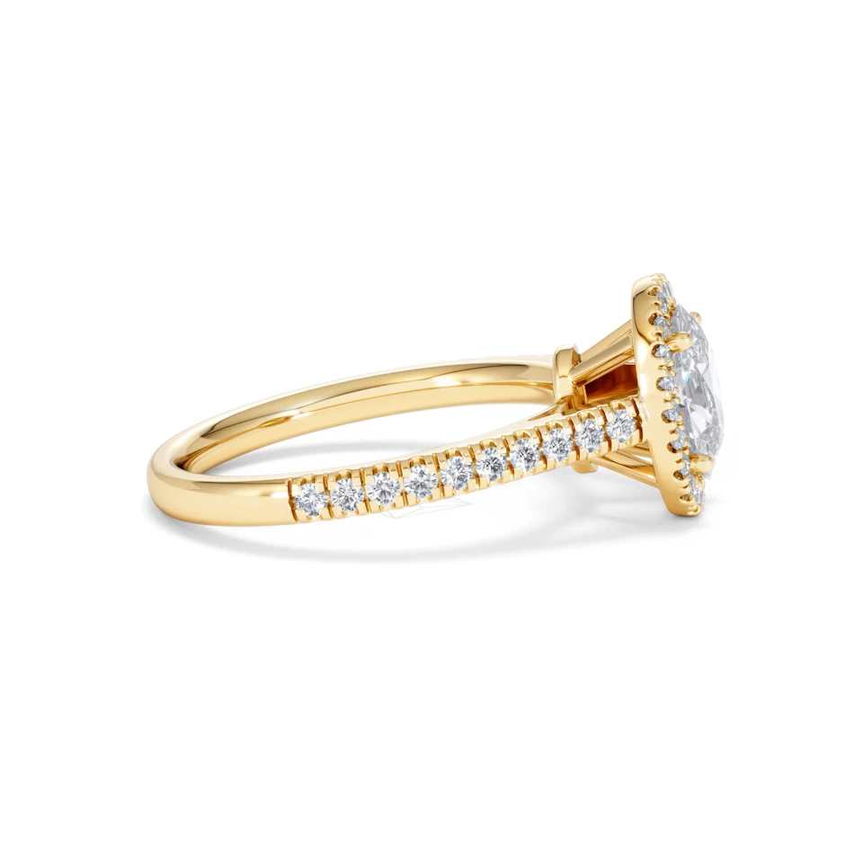 Georgina Lab Oval Diamond Halo Engagement Ring 18K Gold 1.55ct F/VS1