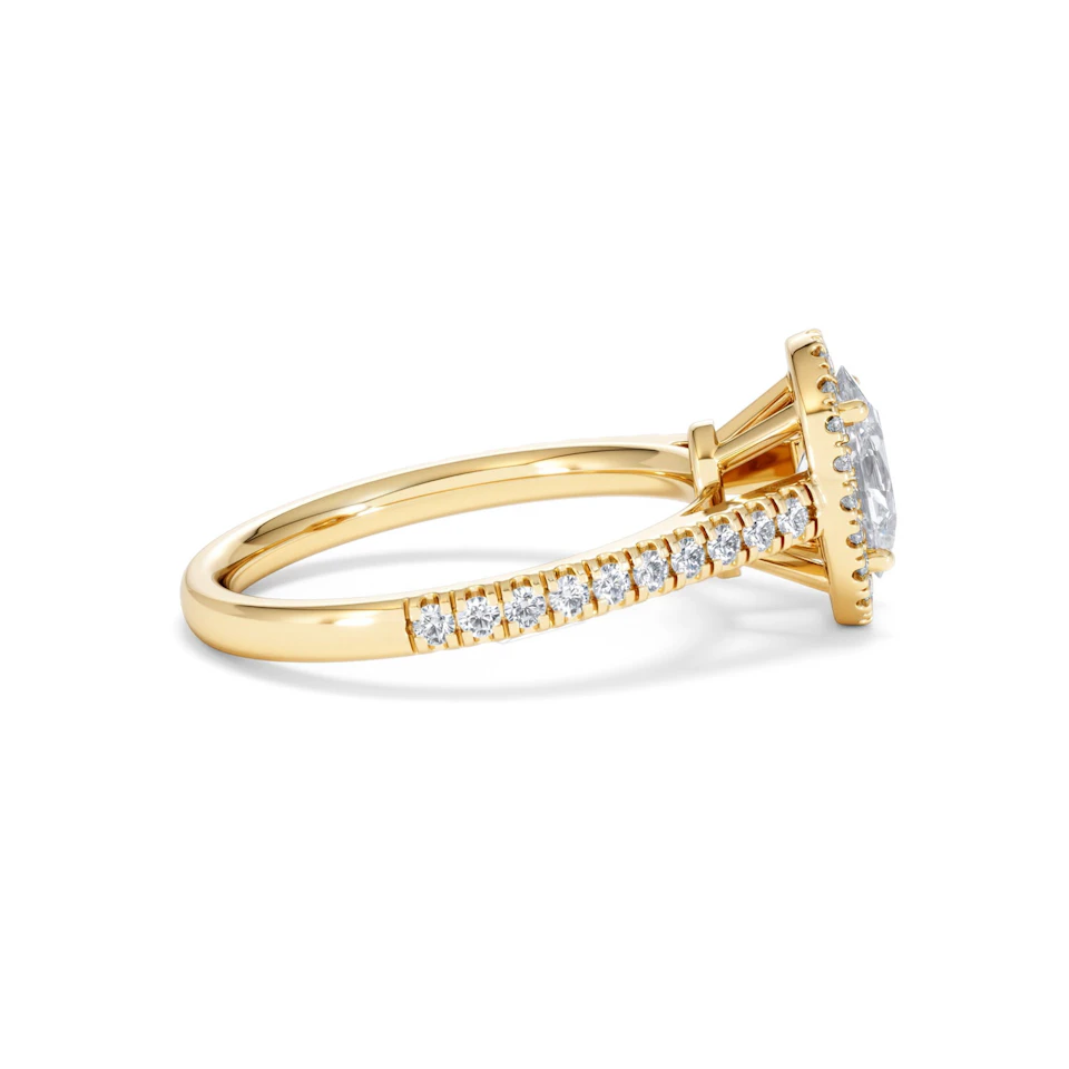 Georgina Lab Oval Diamond Halo Engagement Ring 18K Gold 1.55ct F/VS1