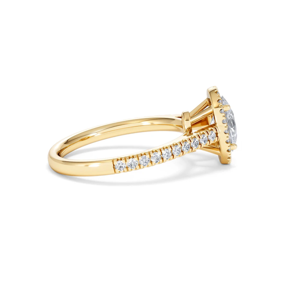 Georgina Lab Oval Diamond Halo Engagement Ring 18K Gold 1.55ct F/VS1