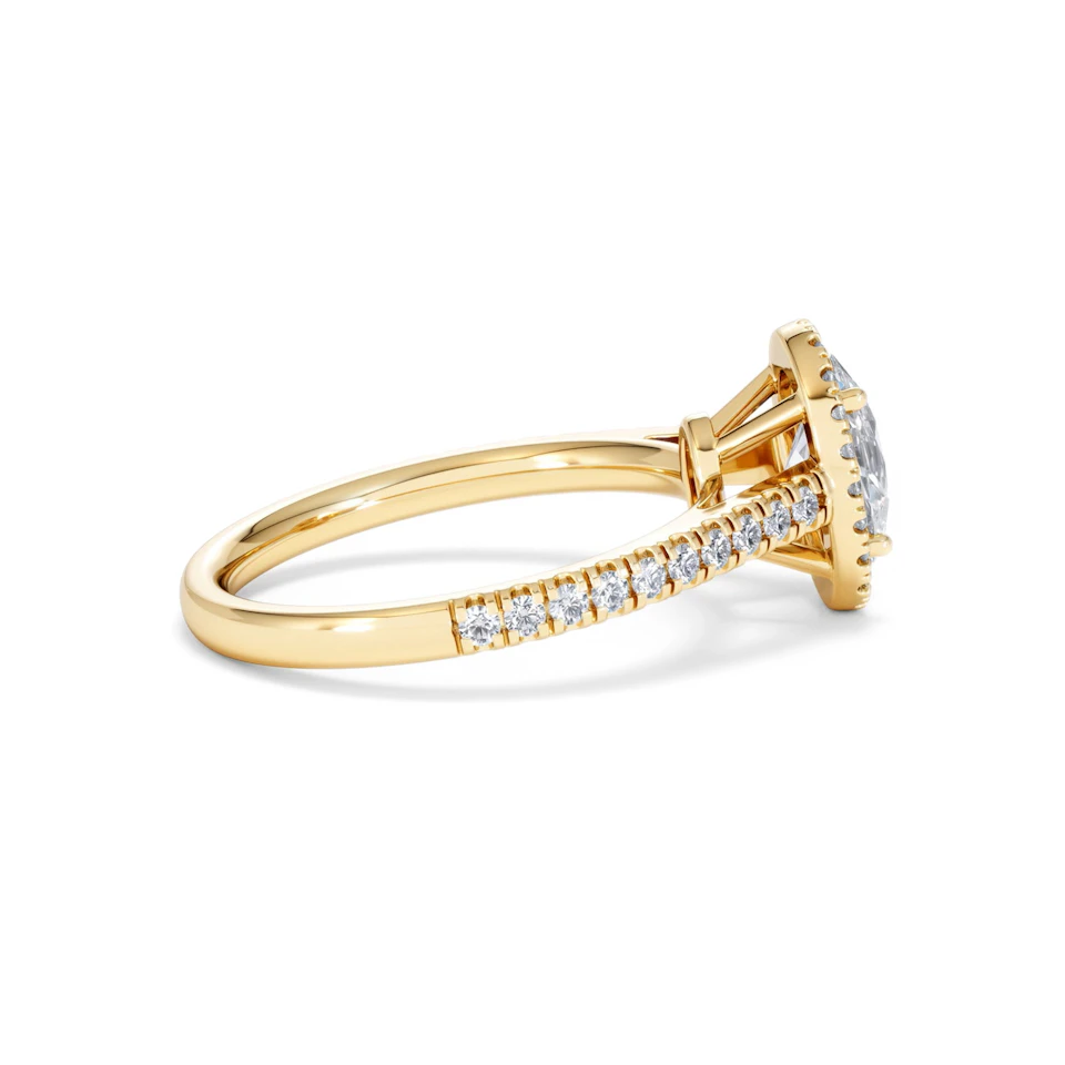 Georgina Lab Oval Diamond Halo Engagement Ring 18K Gold 1.55ct F/VS1