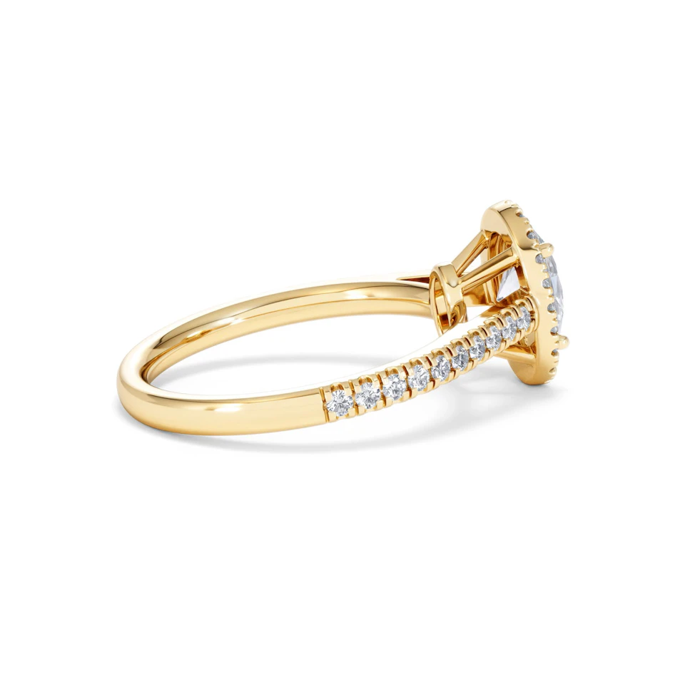 Georgina Lab Oval Diamond Halo Engagement Ring 18K Gold 1.55ct F/VS1