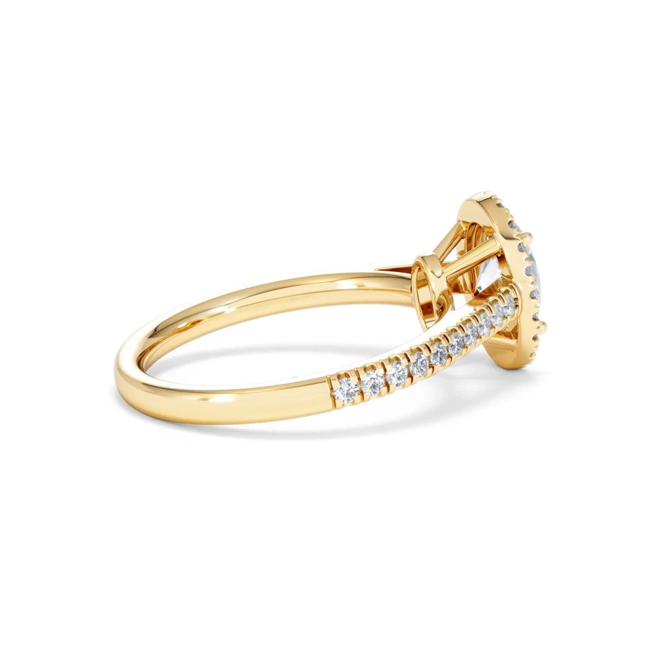 Georgina Lab Oval Diamond Halo Engagement Ring 18K Gold 1.55ct F/VS1