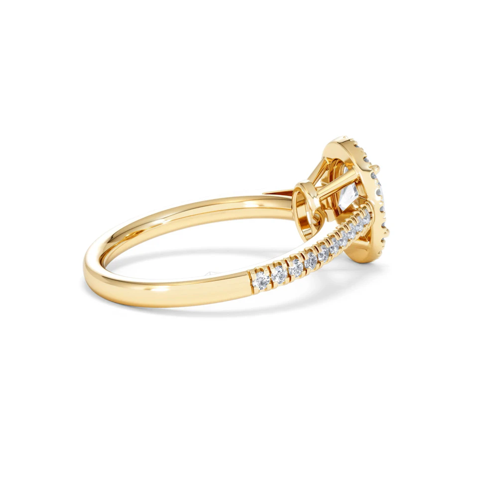Georgina Lab Oval Diamond Halo Engagement Ring 18K Gold 1.55ct F/VS1