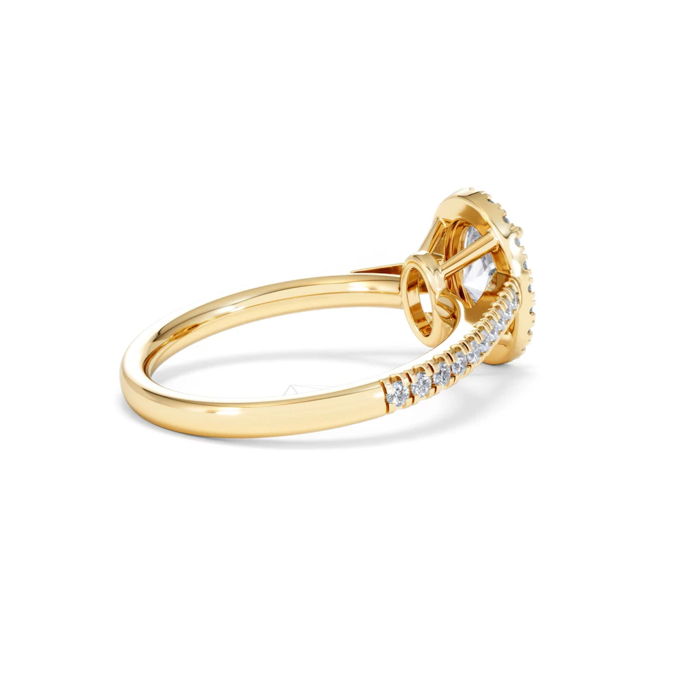 Georgina Lab Oval Diamond Halo Engagement Ring 18K Gold 1.55ct F/VS1