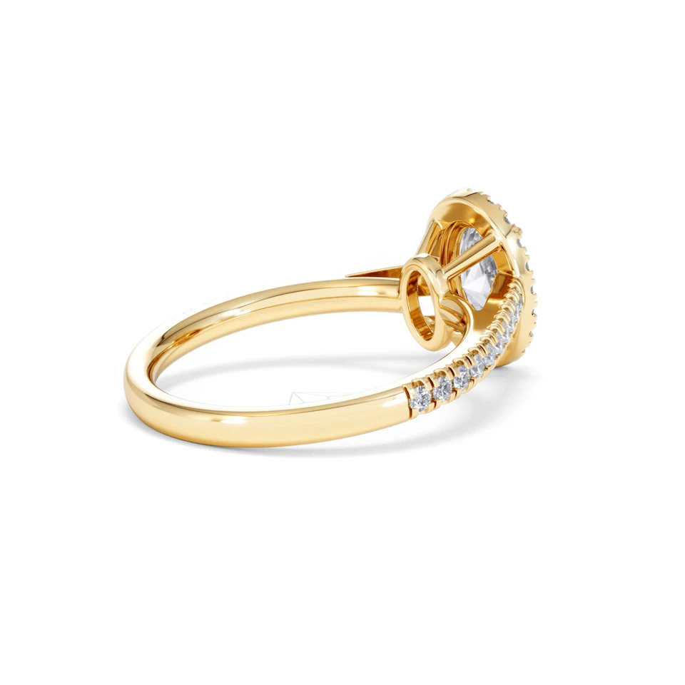 Georgina Lab Oval Diamond Halo Engagement Ring 18K Gold 1.55ct F/VS1