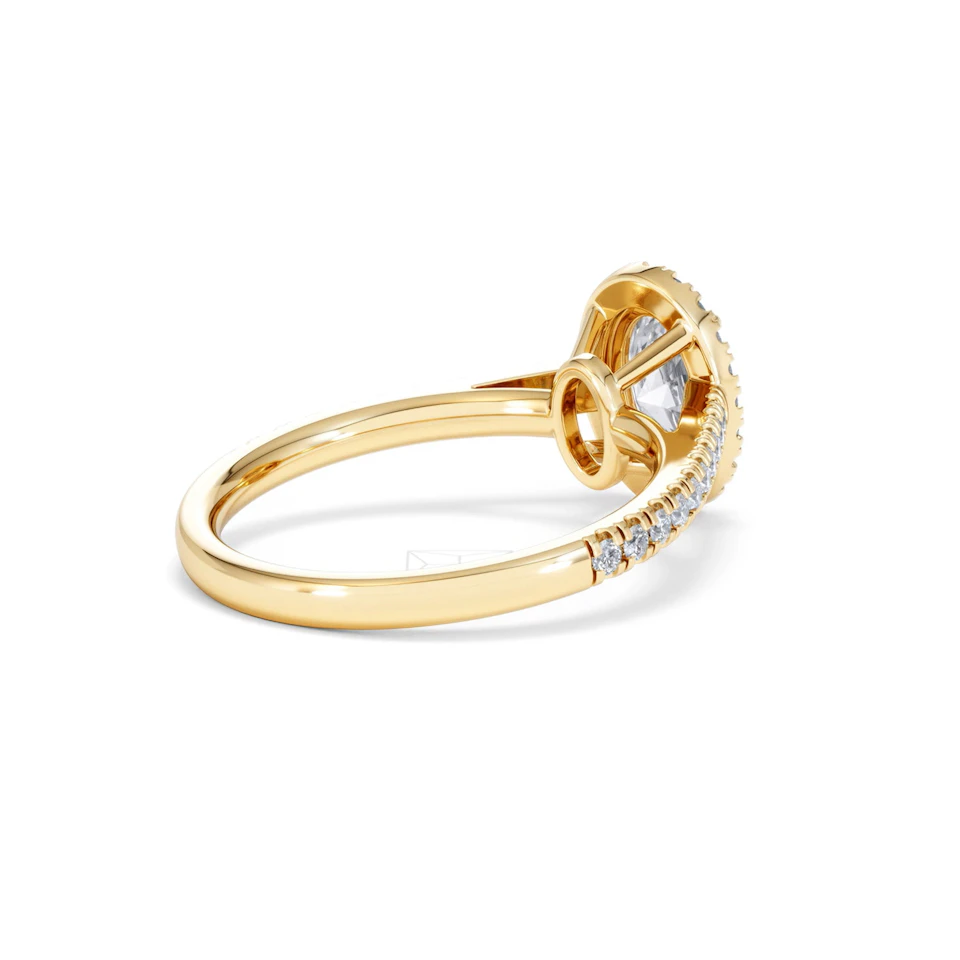 Georgina Lab Oval Diamond Halo Engagement Ring 18K Gold 1.55ct F/VS1