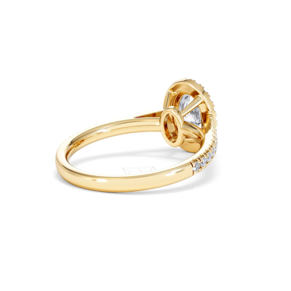 Georgina Lab Oval Diamond Halo Engagement Ring 18K Gold 1.55ct F/VS1