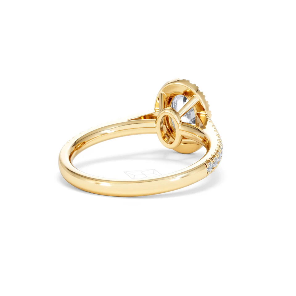 Georgina Lab Oval Diamond Halo Engagement Ring 18K Gold 1.55ct F/VS1
