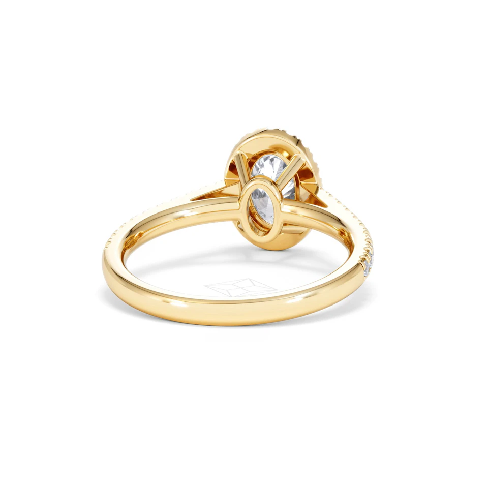 Georgina Lab Oval Diamond Halo Engagement Ring 18K Gold 1.55ct F/VS1