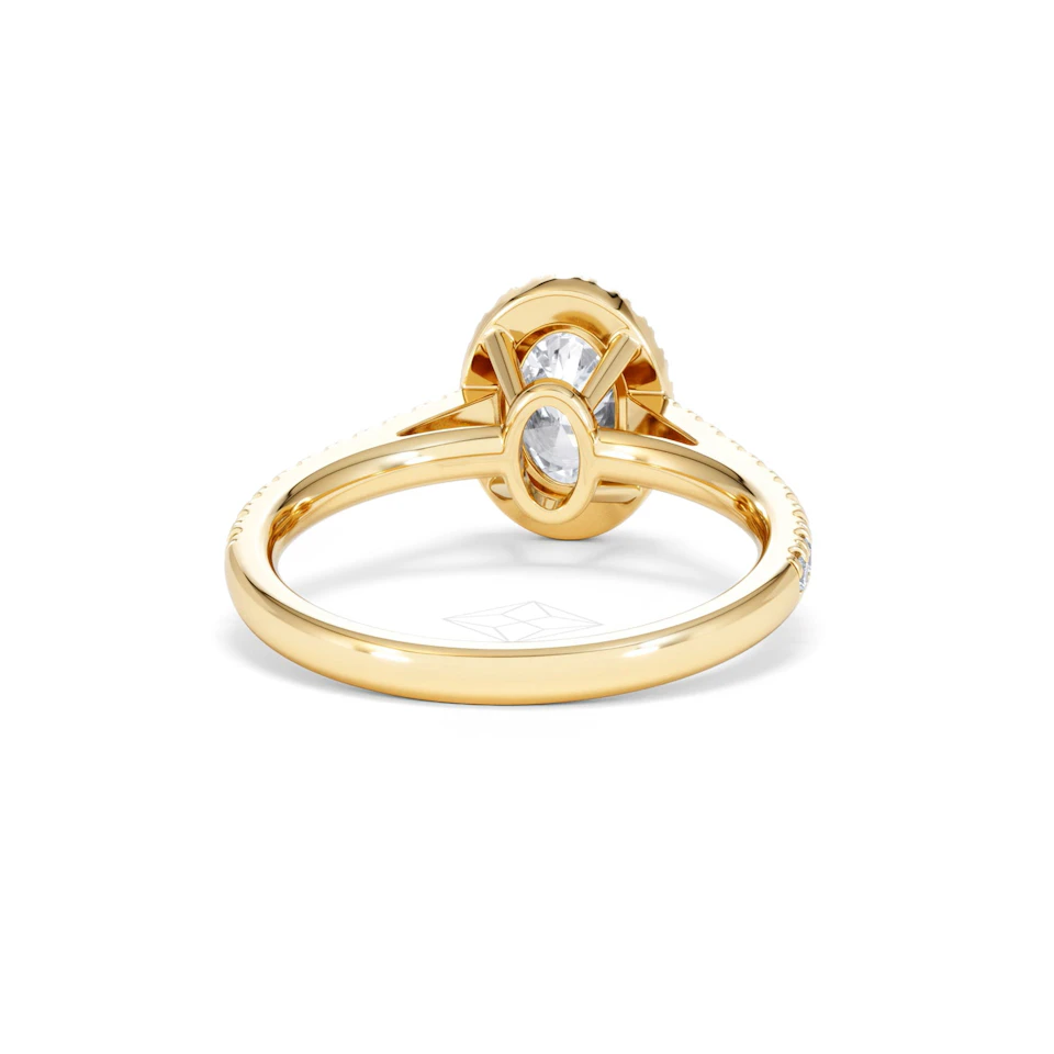 Georgina Lab Oval Diamond Halo Engagement Ring 18K Gold 1.55ct F/VS1