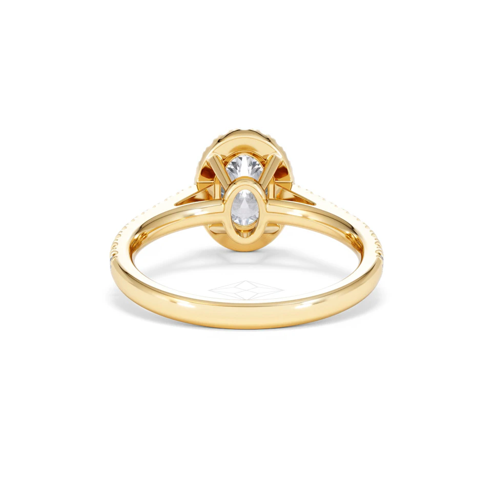 Georgina Lab Oval Diamond Halo Engagement Ring 18K Gold 1.55ct F/VS1