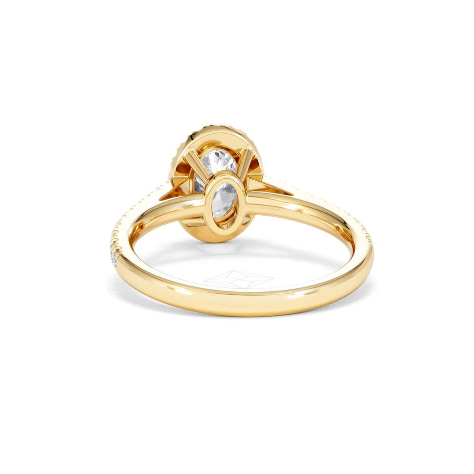 Georgina Lab Oval Diamond Halo Engagement Ring 18K Gold 1.55ct F/VS1